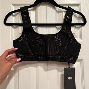 Fendi Synthetic Graphic Logo Crop